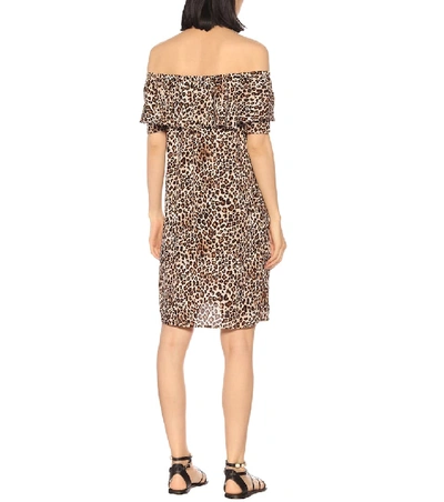 Shop Velvet Taye Leopard-print Dress In Brown