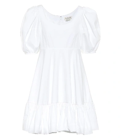 Shop Alexander Mcqueen Cotton-poplin Minidress In White