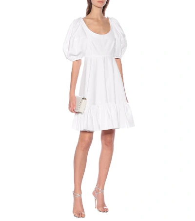 Shop Alexander Mcqueen Cotton-poplin Minidress In White