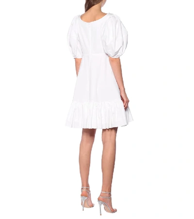 Shop Alexander Mcqueen Cotton-poplin Minidress In White