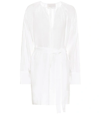 Shop Asceno Santorini Linen Minidress In White