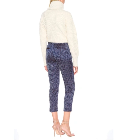 Shop Etro Jacquard Straight-leg Pants In Blue