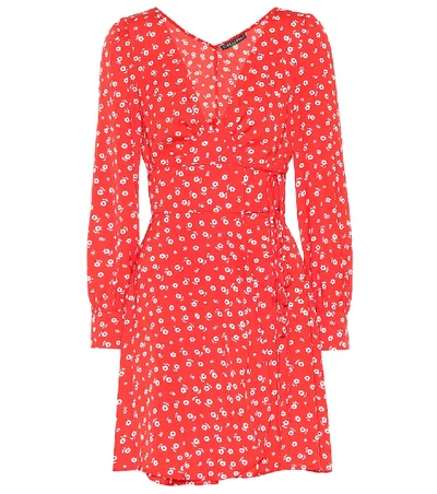 Shop Alexa Chung Floral Printed Minidress In Red