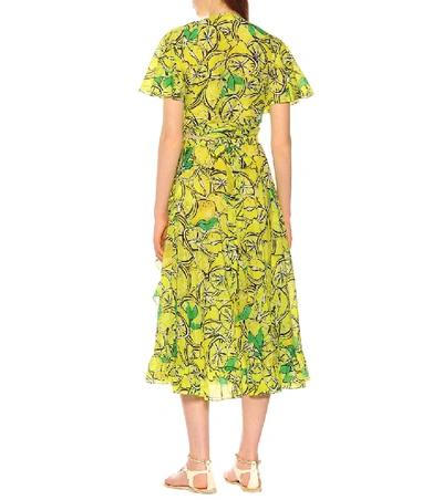 Shop Diane Von Furstenberg Clarissa Printed Wrap Midi Skirt In Yellow