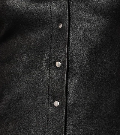 Shop Stouls Garret Leather Blouse In Black