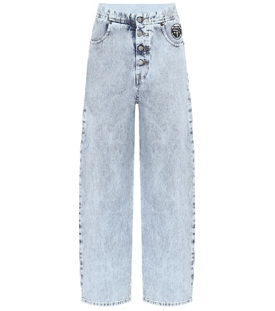 Shop Mm6 Maison Margiela High-rise Wide-leg Jeans In Blue