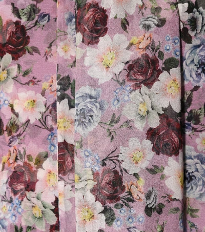 Shop Erdem Danielle Floral-printed Silk Dress In Pink