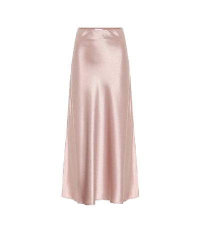 Shop Galvan Valletta Satin Midi Skirt In Pink