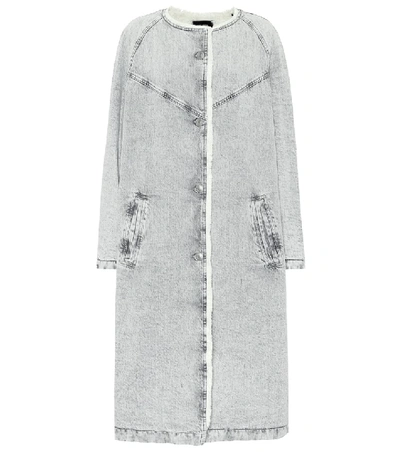 Shop Isabel Marant Kaleia Denim Coat In Grey