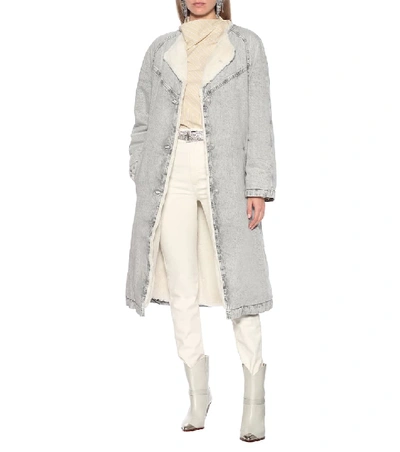Shop Isabel Marant Kaleia Denim Coat In Grey