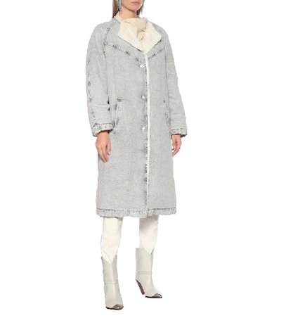 Shop Isabel Marant Kaleia Denim Coat In Grey