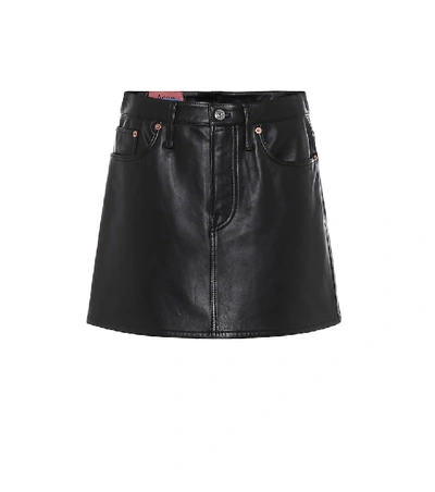 Shop Acne Studios Leather Miniskirt In Black