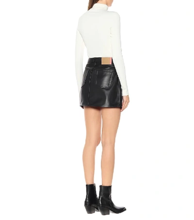 Shop Acne Studios Leather Miniskirt In Black
