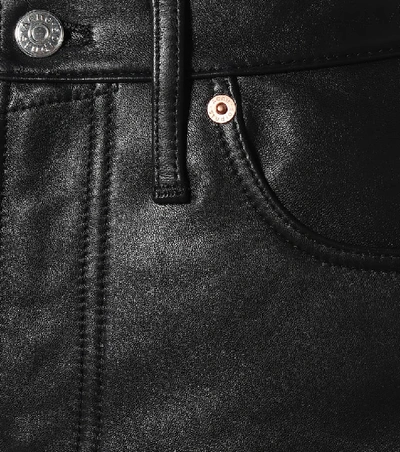 Shop Acne Studios Leather Miniskirt In Black