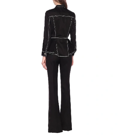 Shop Alexander Mcqueen Cotton Peplum Jacket In Black