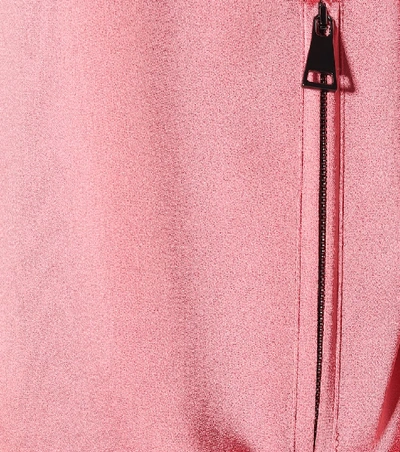 Shop Moncler Satin Track Jacket In Pink