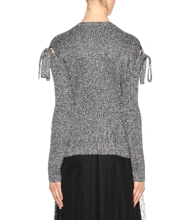 Shop Red Valentino Metallic Lamé Sweater In Silver