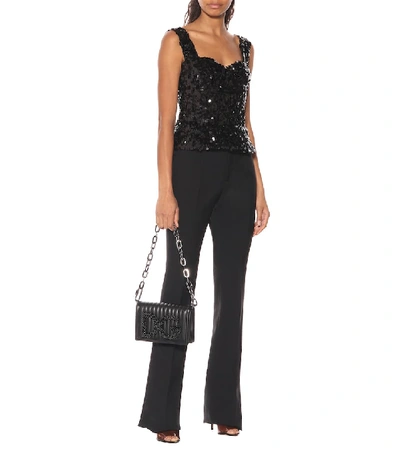 Shop Dolce & Gabbana Sequined Bustier Top In Black