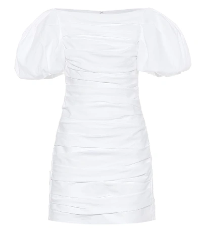 Shop Khaite Shelly Cotton-poplin Minidress In White