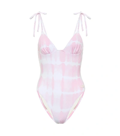 Shop Solid & Striped The Olympia Tie-dye Swimsuit In Pink