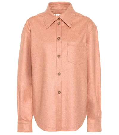 Shop Acne Studios Flannel Button-down Shirt In Pink