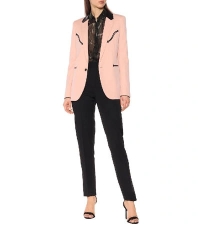 Shop Saint Laurent Western Grain De Poudre Blazer In Pink