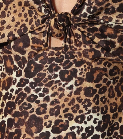 Shop Johanna Ortiz Animal Jewel Cotton And Silk Dress In Brown