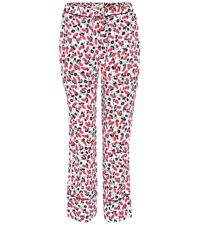 Shop Marni Printed Crêpe Trousers In Multicoloured