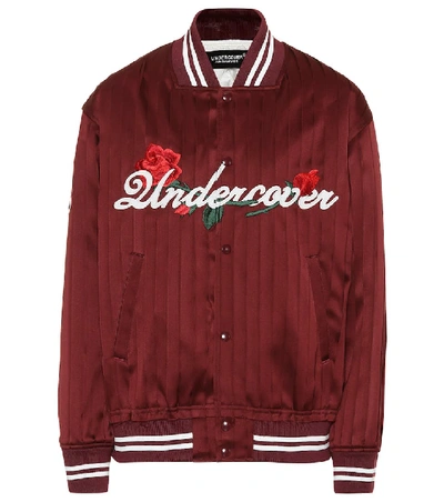Shop Undercover Silk Bomber Jacket In Red