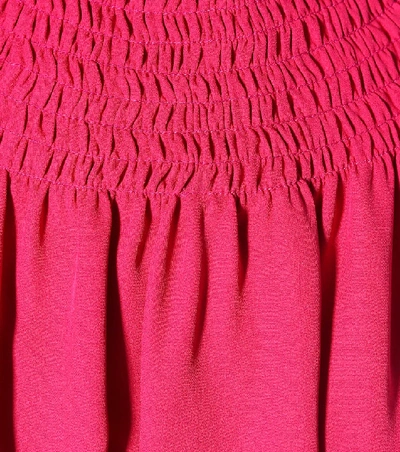 Shop Valentino Cape Silk Gown In Pink