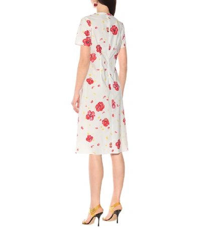 Shop Marni Floral Cotton Dress In White