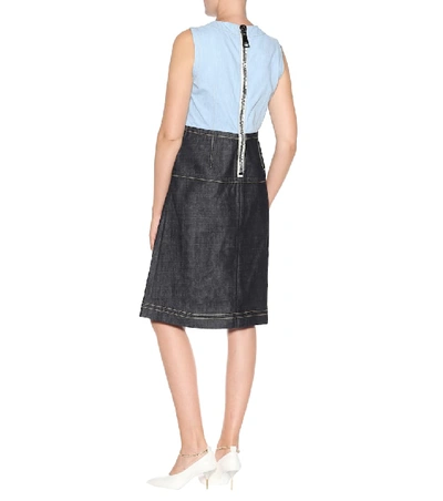 Shop Marni Two-tone Denim Dress In Blue