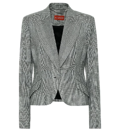 Shop Altuzarra Kershaw Checked Wool-blend Blazer In Black