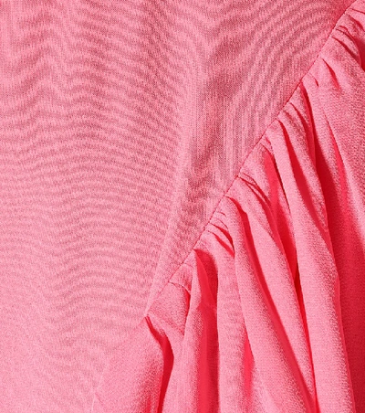 Shop Jw Anderson Silk Crêpe Midi Dress In Pink