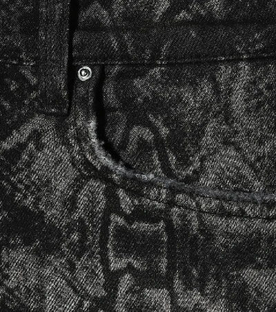 Shop Amiri Stack Snake-print Skinny Jeans In Black