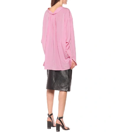 Shop Balenciaga Oversized Shirt In Pink