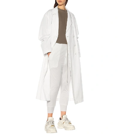 Shop Rick Owens Lilies Cotton-blend Trackpants In White