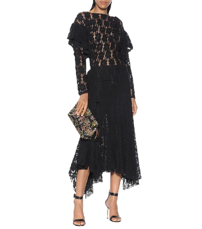 Shop Isabel Marant Étoile Vally Floral Cotton-lace Dress In Black