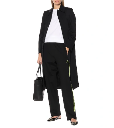 Shop Balenciaga Stretch-jersey Trackpants In Black