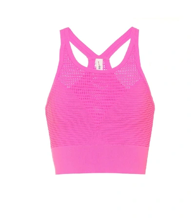 Shop Adam Selman Sport Pointelle Sports Bra In Pink