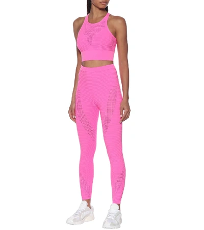 Shop Adam Selman Sport Pointelle Sports Bra In Pink