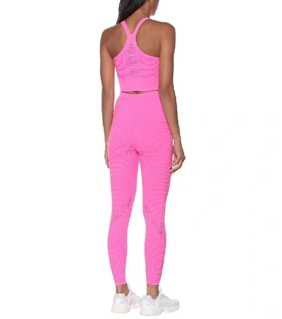 Shop Adam Selman Sport Pointelle Sports Bra In Pink
