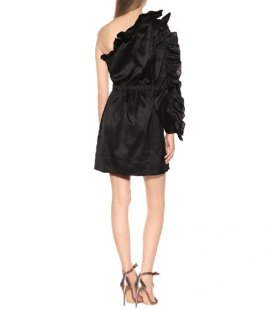 Shop Ulla Johnson Falaise Silk-blend Minidress In Black
