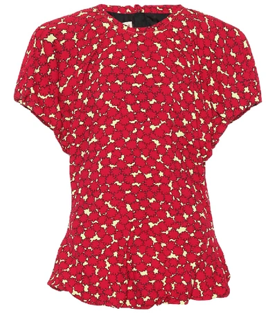 Shop Marni Printed Top In Red