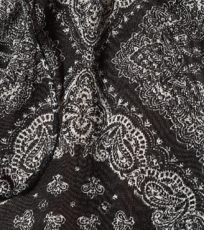 Shop Saint Laurent Printed Cotton Blouse In Black