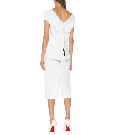 Shop Roland Mouret Raywell Wool-crêpe Top In White