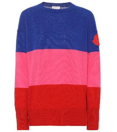 Shop Moncler Striped Cashmere Sweater In Multicoloured