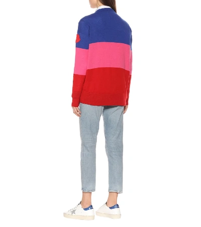 Shop Moncler Striped Cashmere Sweater In Multicoloured