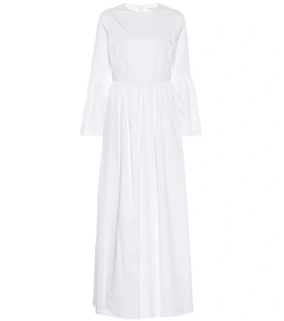 Shop The Row Sora Stretch Cotton Poplin Dress In White