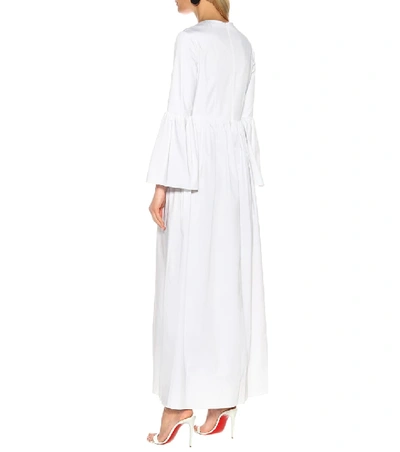 Shop The Row Sora Stretch Cotton Poplin Dress In White